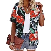 LILYCHIC Women's Hawaiian Shirts Coconut Button Summer Soft Button Down Shirts Short Sleeve