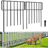 Thrivinest 10 Pack Animal Barrier Fence, No Dig Decorative Fence, 17in(H) x10ft(L) Rustproof Metal Small Garden Fence Border for Dogs Rabbits, Bottom Blocker for Outdoor Yard Patio