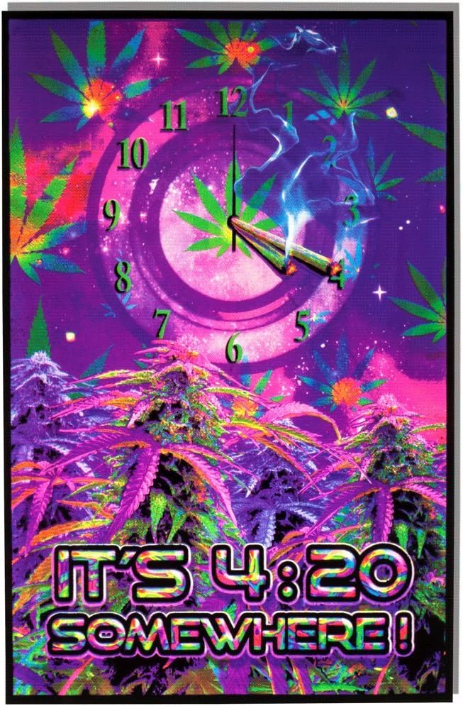 Opticz It's 4:20 Somewhere Blacklight Reactive Poster
