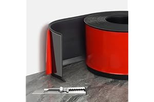 FOSLUOC Flexible Baseboard Molding Trim, 4 Inch x 20 Feet Black Self-Adhesive Vinyl Wall Base Cove Base, Peel and Stick Rubber Wall Base Moulding Trim.