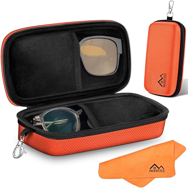 Étui Double Lunettes KDAMGOQE - 16x7,2x6,8 Cm - Cuir PU Et Velours, Miroir Intégré - Pour Lunettes Et Lentilles