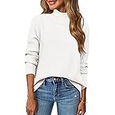 Saodimallsu Womens Mock Neck Sweater Tops Fall Long Sleeve Loose Casual Soft Knit Batwing Pullover Sweaters