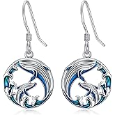 YYmqmq Mermaid/Sea Turtle/Starfish/Whale Earrings 925 Sterling Sliver Ocean Jewelry Animal Dangle Earrings Beach Gifts for Women Girlfriend Mom