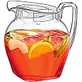 Amazing Abby - Vively Grand - Acrylic Pitcher (96 oz), Clear Plastic Water Pitcher with Lid, Fridge Jug, BPA-Free, Shatter-Proof, Great for Iced Tea, Sangria, Lemonade, Juice, Milk, and More