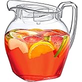 Amazing Abby - Vively Grand - Plastic Pitcher (96 oz, 3 Quart), Clear Water Pitcher with Lid, Fridge Jug, BPA-Free, Shatter-Proof, Great for Iced Tea, Sangria, Lemonade, Juice, Milk, and More