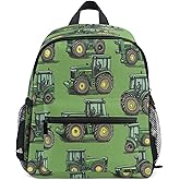 XDKDZIS Childish Tractors Green Toddler Backpack Birthday For Boys Girls Durable Kids School Book Bag