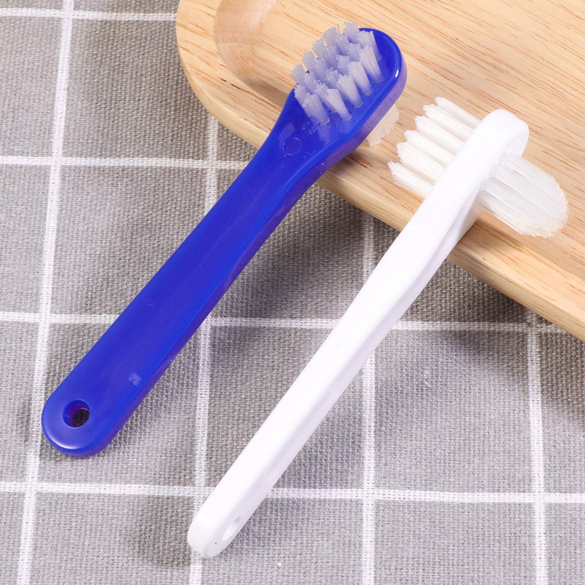 HEALIFTY 2Pcs Dual Head Toothbrushes T-Shape Denture Dedicated Toothbrush Tool (White + Blue) : Baby