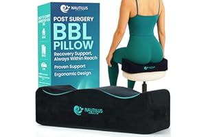 Nautilus Health BBL Pillow for Sitting After Surgery – Brazilian Butt Lift Recovery Cushion for Pain Relief, Home & Office Use, Post Surgery Support Pillow with Drawstring Bag