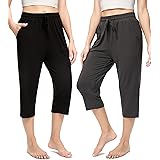 OLIKEME Yoga Pants Capris for Women High Waist Jogger Athletic Sweatpants with Pockets