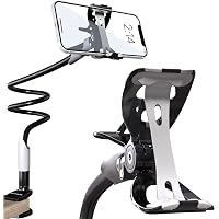 Phone Holder for Bed, Gooseneck Phone Holder Mount for Desk, Cell Phone Stand for Bed with Flexible Long Arm Overhead…