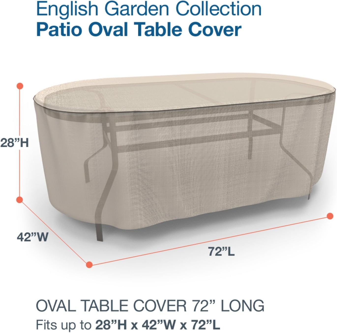 Budge P5A20PM1 English Garden Oval Patio Table Cover Heavy Duty and Waterproof, Medium, Two-Tone Tan : Garden & Outdoor