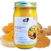 Premium Sea Moss Gel (16 oz) with Turmeric, Dried Ginger and Cinnamon with All Natural Essential Vitamins, Minerals Plus…
