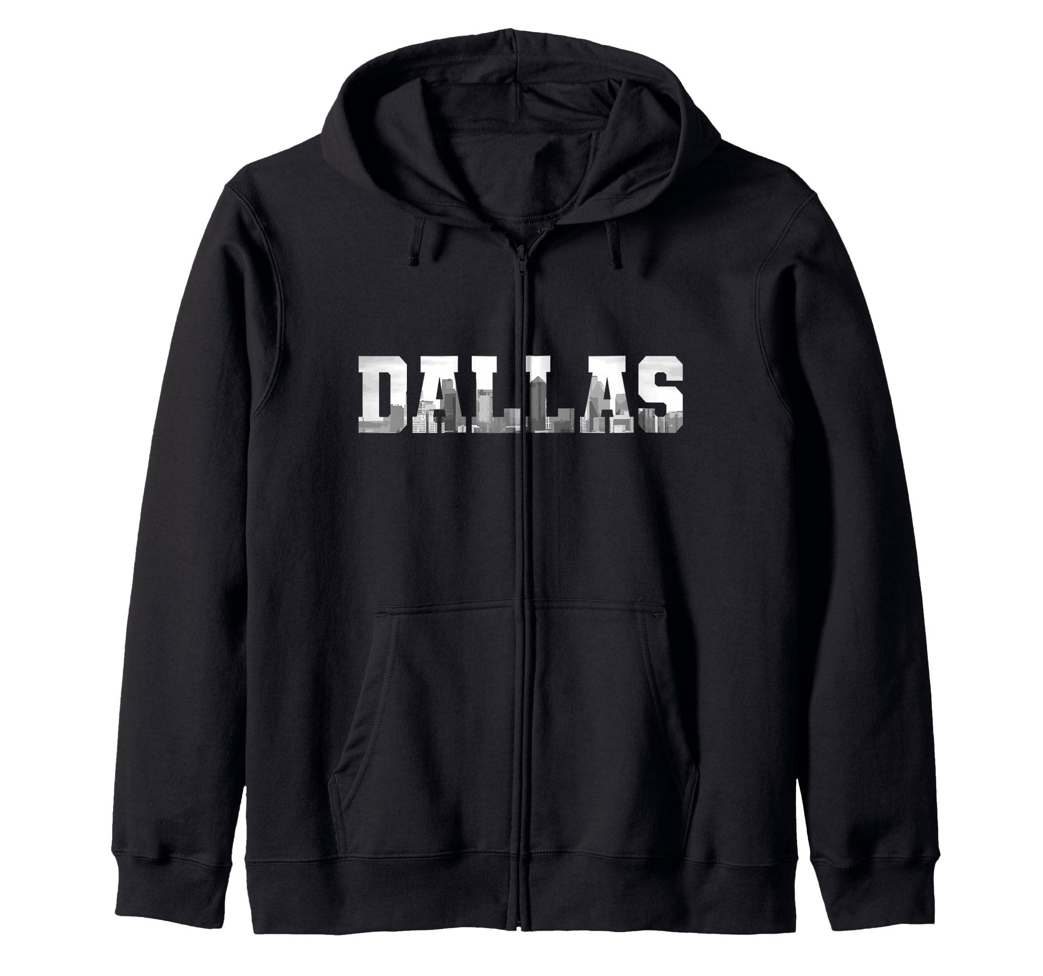Dallas Texas Skyline USA Vintage Souvenir Zip Hoodie