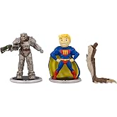 Toynk Fallout T-60 and Vault Boy (Power) 3-Inch Mini Figure Set 2-Pack for Adults | Includes Build-A-Figure Deathclaw Piece