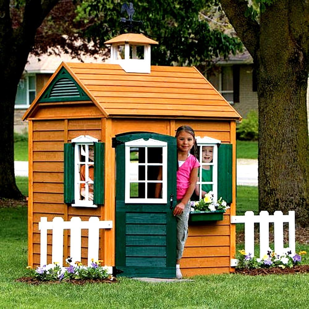 Skroutz Indoor and Outdoor Kids Playhouse Decorative Fence Included Working Door Deals