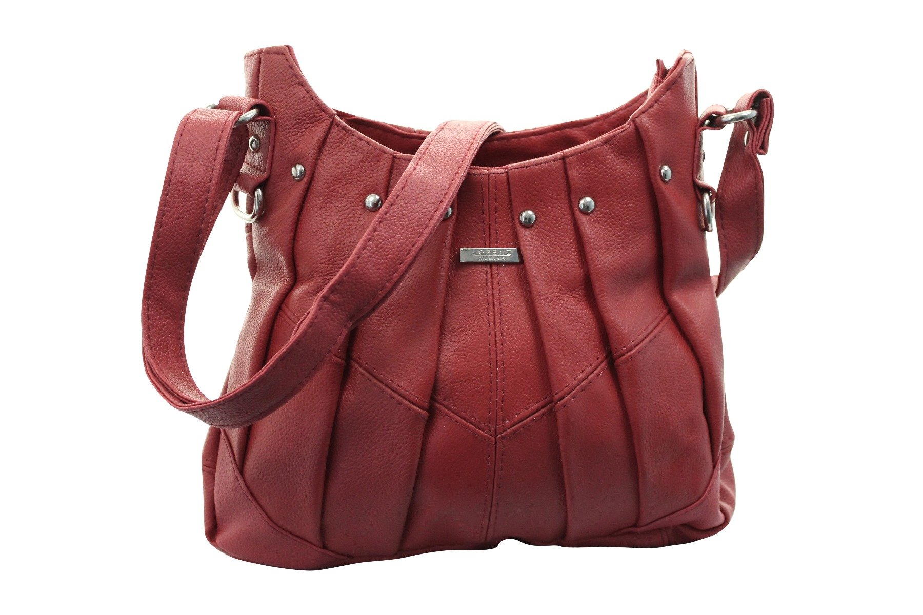 On Trend Ladies Leather Handbag Bag Latest Style - Black, Brown, Tan or Red (Red)
