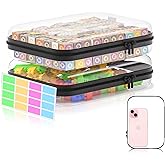 Mihkiom 2Pcs Clear Hard Shell Zipper Case, Clear Zipper Pouches Makeup Case & Diaper Bag Organizer Lidded Storage Bins for Cosmetics, Toys, Puzzles, Craft - Travel & Home - 8.7 x 6.3 x 2.4 Inch