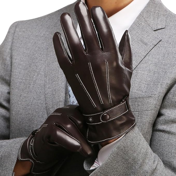 Best Winter Mens Leather Gloves Made of Australia Lambskin Drive/work/motorcycle
