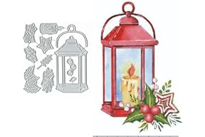 SUDS&WH Christmas Lamp Candle Metal Die Cuts,Merry Christmas Flower Leaf Lamp Cutting Dies Cut Stencils for DIY Embossing Photo Decorative Paper Dies Scrapbooking Card Making