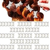 Mini Crystal Hair Accessories: Sparkly Rhinestone Hair Claw Clips, Tiny Bling Floral & Butterfly Metal Clips for Jewelry Styling