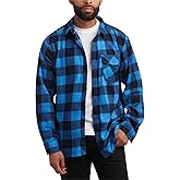 Bobcat Men's Flannel Button Down Shirt - Long Sleeve Collared Button Down Work Shirt with Single Chest Pocket (Sizes: S-XL)