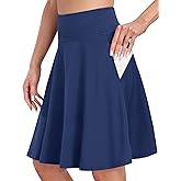 Desol 20" Women's Knee Length Tennis Golf Skirts with Shorts and Pockets High Waisted Athletic Casual Workout Skorts