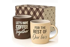 Triple Gifffted Let's Have Coffee Together Coffee Mug Set, Engagement Wedding Gifts for Couple, Bride and Groom Newlywed Brid