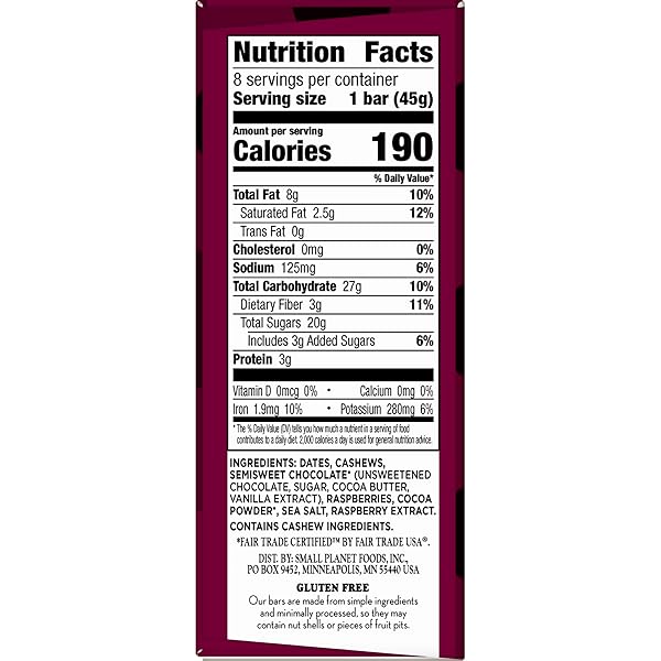 LARABAR CHOCOLATE RASPBERRY TRUFFLE, GLUTEN FREE VEGAN FRUIT NUT BARS, 8 CT