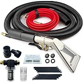 Shop Vac Extractor Hose Kit with Stainless Extractor Wand for Upholstery | 1.5" Vacuum Extractor Hose, Viewing Window Wand, Fitso Detailing , Waterline &amp; Adapter Most Wet/Dry Vacs, for Carpet/Aut