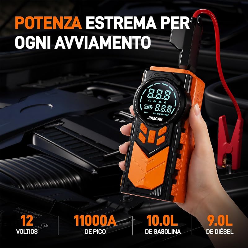 Arrancador de Baterias Coche Compresor -4 en 1 con Pantalla LCD — foto 2 de 8