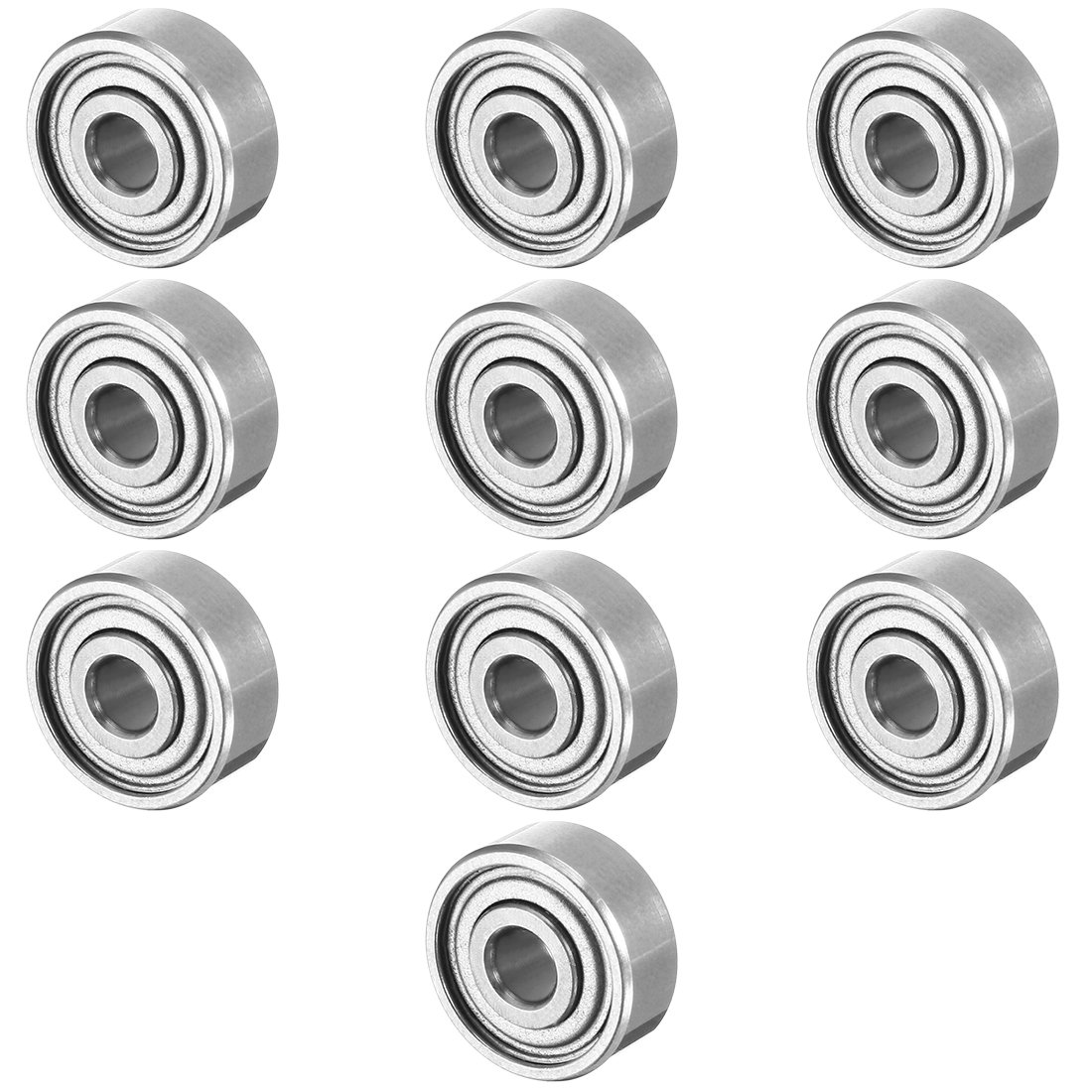Sourcingmap 10pcs 3mmx10mmx4mm Double Shielded Miniature Deep Groove Ball Bearing