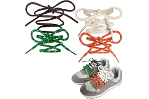 Lacesgian Unique Mixed Color Shoelaces for Sneakers, Multi Style Round Shoe Laces Kit Replacement Rope, Flat Leather Strings