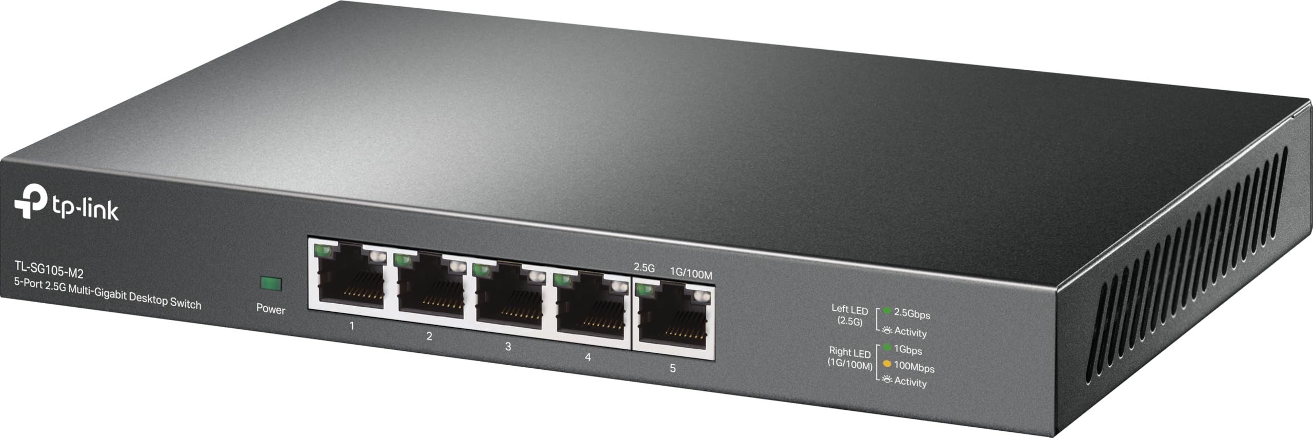 TP-Link TL-SG105-M2 5× 2.5-Gigabit ports Ethernet LAN Switch(Plug-and-Play,Metallgehäuse, QoS, IGMP-Snooping, Ideal für 2.5G NAS, Server, Gaming-Computer, WiFi 6 AP, 4K-Video) schwarz 2