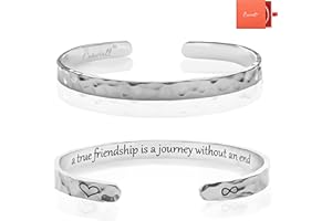 Carviell Bracelets for Women, Personalized Gifts for Her, Mom, Best Friend, Inspirational Friendship Cuff for Teen Girls, Engraved, Birthday Gift Jewelry