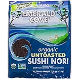 Emerald Cove Pacific Dried Seaweed Untoasted Sushi Nori, Organic (10 sheets, 0.9 oz)