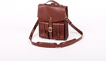 vertical messenger leather bag