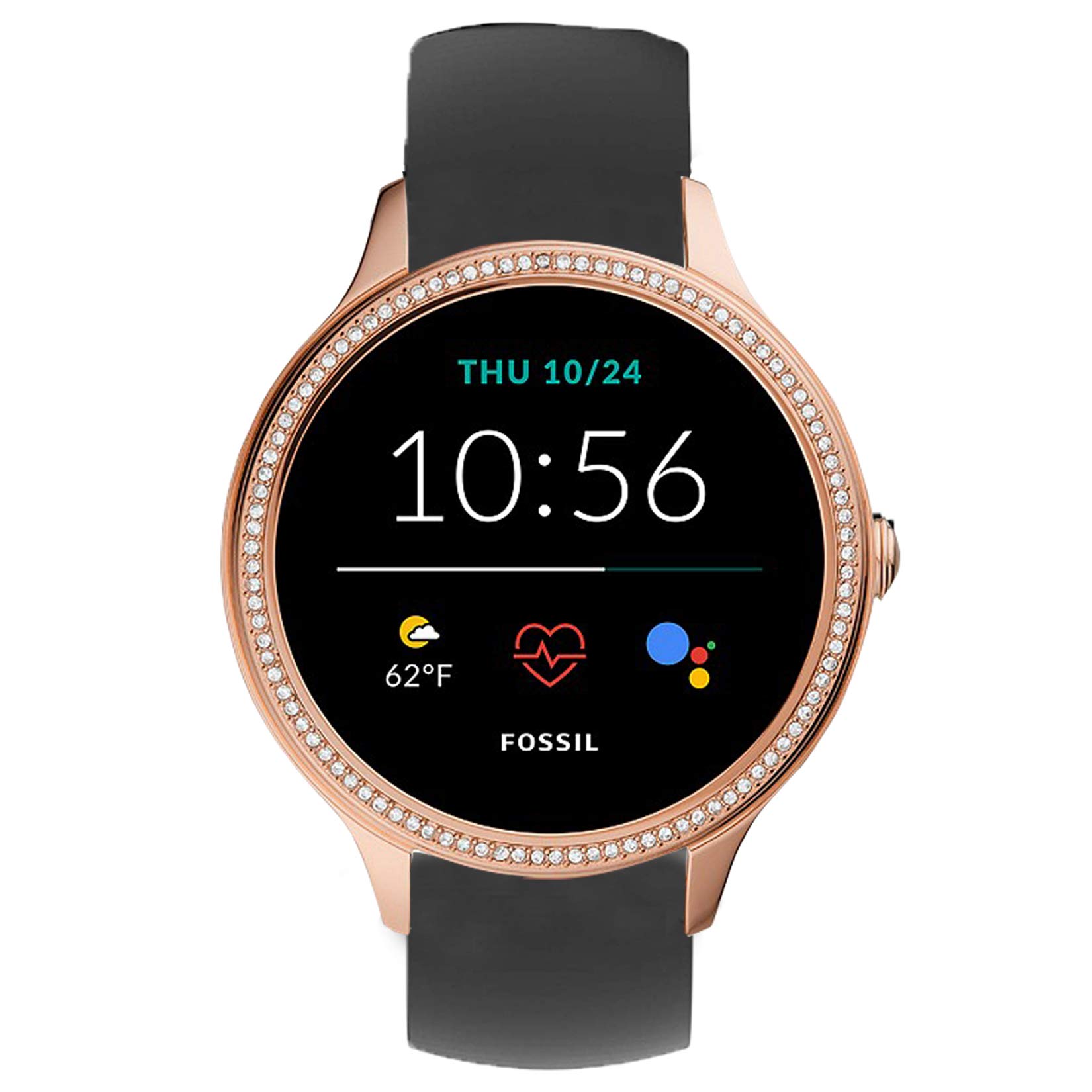 onetuo Compatible for Fossil Women Gen 5E Band, Sport Silicone Replacement Strap Compatible for Fossil Women's Gen 5E 42mm Smartwatch (Black)