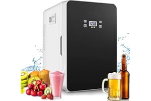 NICTEMAW 20L Mini Fridge, Mini Freezer, Large Capacity Compact Cooler and Warmer with Digital Thermostat Display and Control Temperature, Single Door Mini Fridge Freezer for Cars, Road Trips, Homes, Offices.