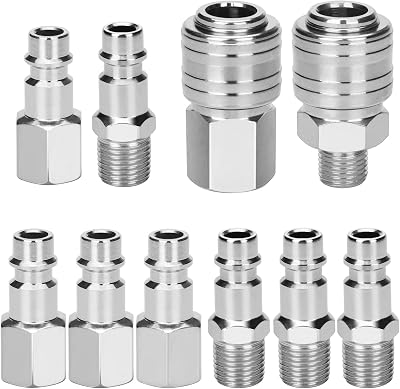 Sukudon 10 pcs Air Line Connectors 1/4 BSP Quick Release Fittings