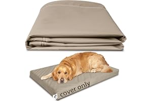 GUANGDEEN Leather Dog Bed Covers, Indestructible Dogs Beds Cover with Zipper, Replacement Waterproof Hair Resistant Pet Liner