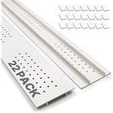 22 PCS 46" Soffit Vents Exterior Under Eave Soffit Vent Cover, PVC Continuous Soffit Vent with 21 PCS Connector Clips, 1-3/5" Vented, 84 Ft Total Length