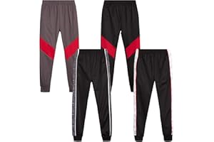 Quad Seven Boys Sweatpants - 4 Pack Active Tricot Boys Joggers for Kids - Performance Athletic Pants with Pockets (4-18)