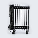 Status 9-Fin Oil Filled Radiator 2000W Electric Heater Thermostat Black Portable view 3
