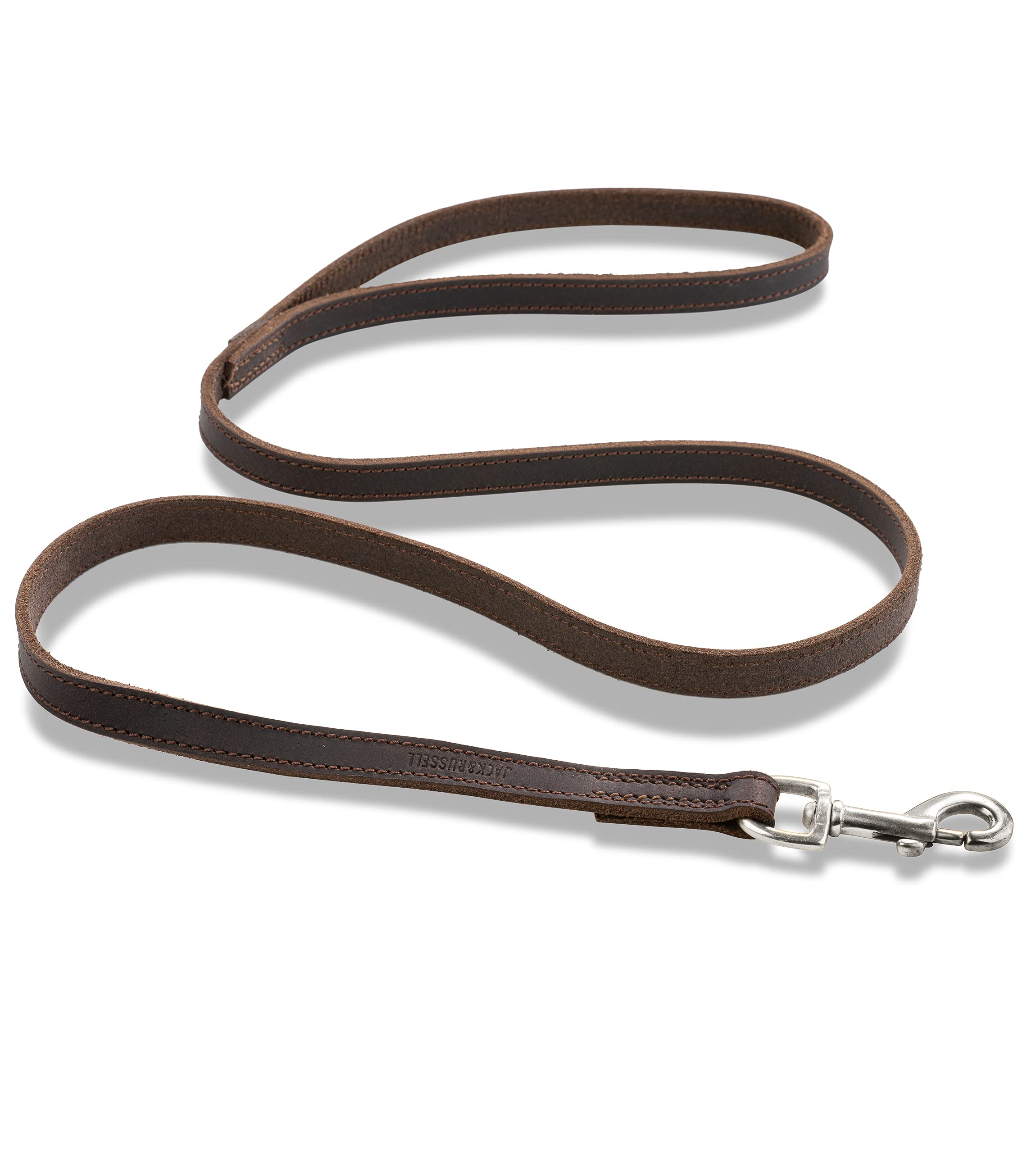 Jack & Russell Shorty Premium Greased Leather Dog Leash, 100 cm, Black