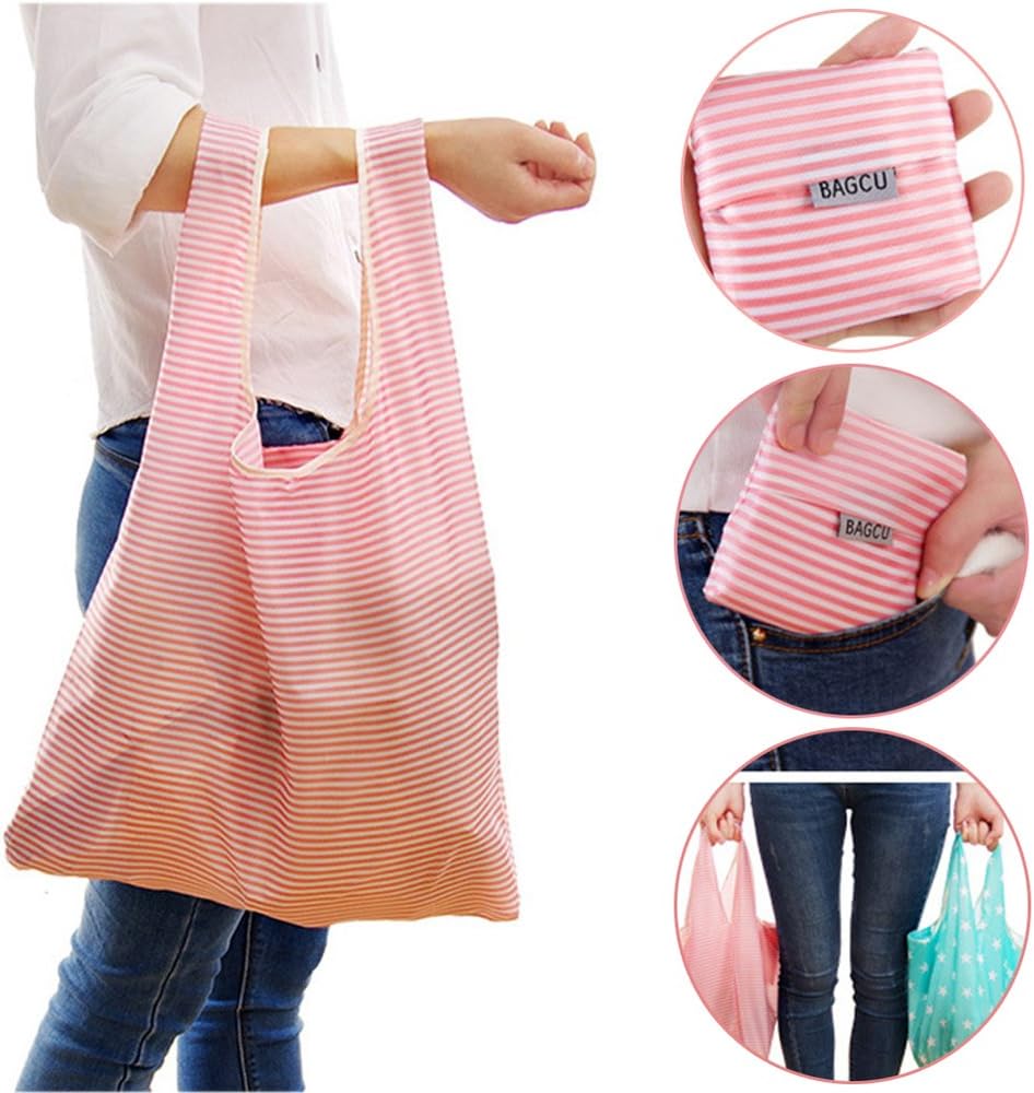 Comfysail 6 Pack Foldable Shopping Bag Portable Reusable Grocery Bags Handy Travel Bags for Household Outdoors - Image 5