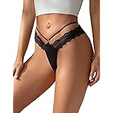 sunshinelady Lace G-String Thongs Sexy Underwear for Women Breathable Seamless T-back Plus Size Ice Silk S-2XL