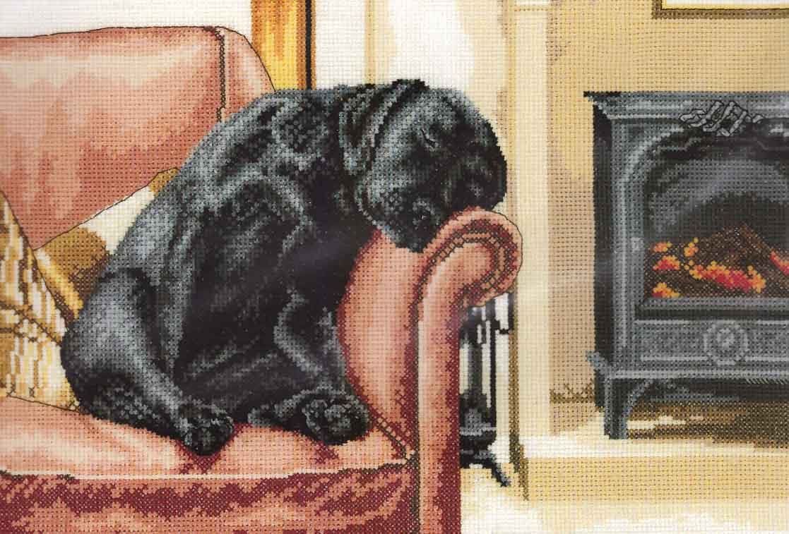 Heritage Crafts Villager Jim Cross Stitch Kit - After The Walk (Aida)