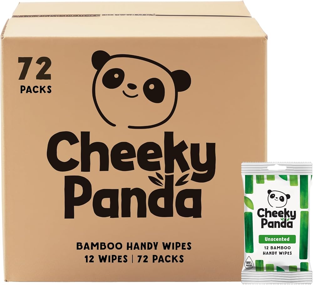 The Cheeky Panda Bamboo Handy Wipes Bulk Box 72 Packs 864 Wipes