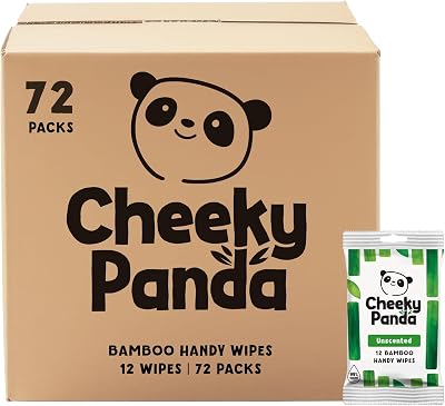 The Cheeky Panda Bamboo Handy Wipes Bulk Box 72 Packs 864 Wipes