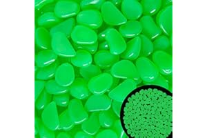 KAIYUAN DYNASTY 0.7LB 1-1.2" Glow in Dark Pebbles Glowing Rocks for Garden Outdoor Green Fish Tank Rocks Aquarium Rocks Glowing Rocks Outdoor for Driveway Walkway,Green